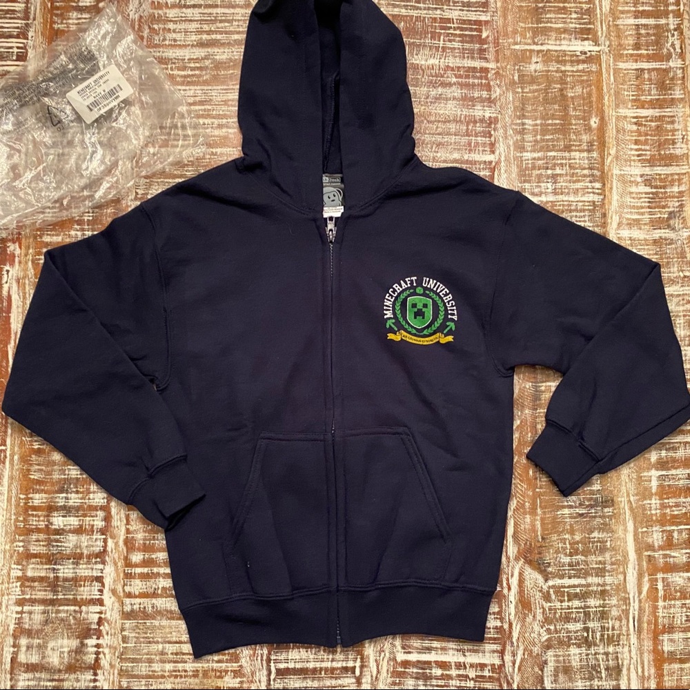 Navy Minecraft Hoodie from Think Geek Size M 6-8